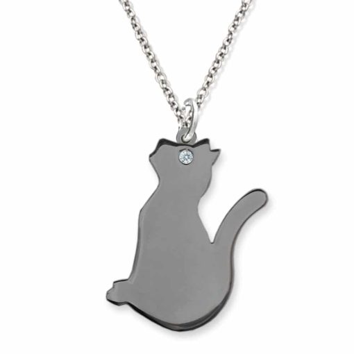 Collana ciondolo gatto con zircone