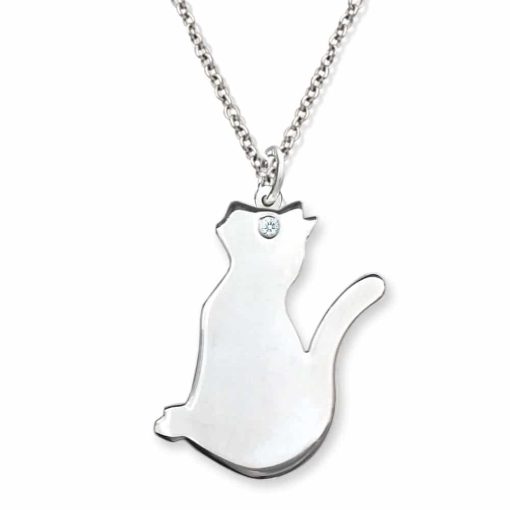 Collana ciondolo gatto con zircone