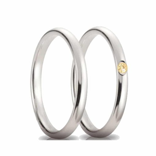 Coppia fedine con zircone champagne