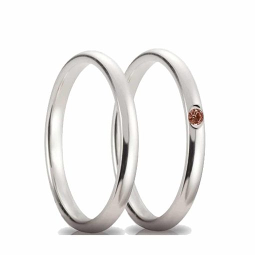 Coppia fedine con zircone color cioccolato