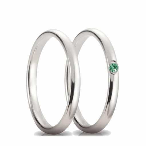 Coppia fedine con zircone verde