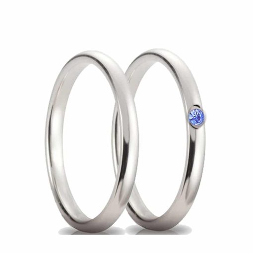 Coppia fedine con zircone blu