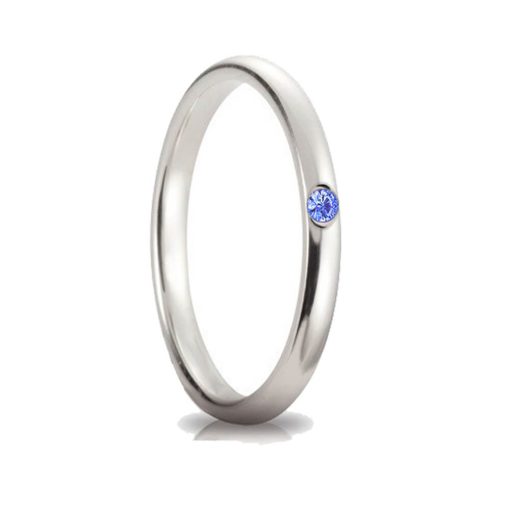 Fedina con cubic zirconia blu