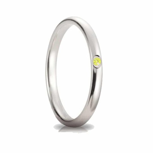 Fedina con cubic zirconia giallo 1