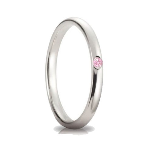 Fedina con cubic zirconia rosa