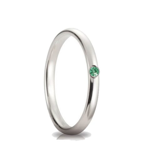 Fedina con cubic zirconia verde