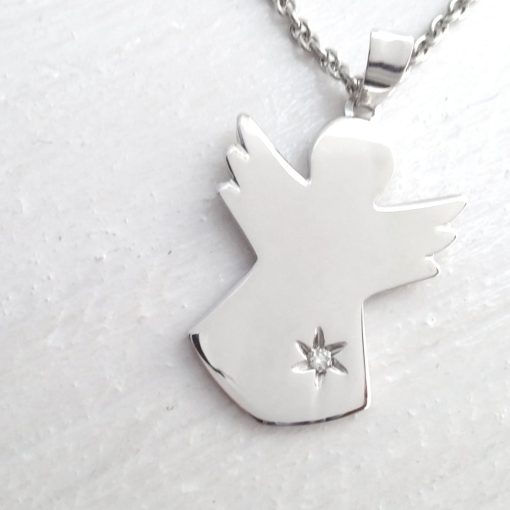 Collana Angelo Custode con diamante - immagine 4