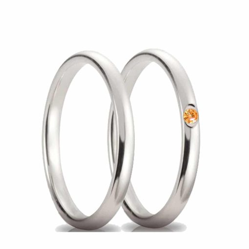 Coppia fedine con cubic zirconia