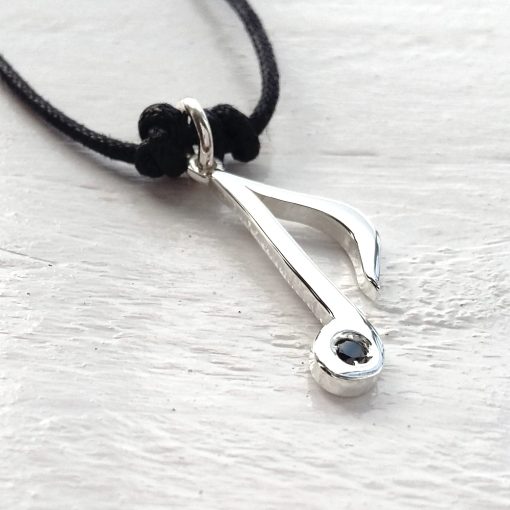 Ciondolo nota musicale con diamante nero - immagine 2