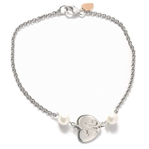 Bracciale con perle e cuore personalizzato