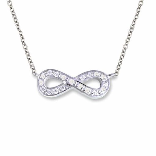 Collana ciondolo infinito con zirconi