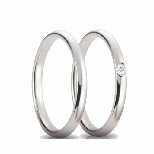 Coppia fedine con cubic zirconia bianco