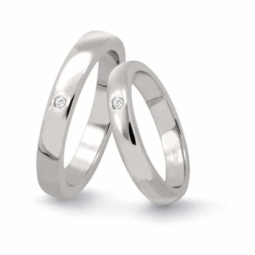 Coppia di fedi in argento 925 con diamanti naturali