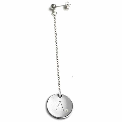 Mono orecchino con iniziale e diamante
