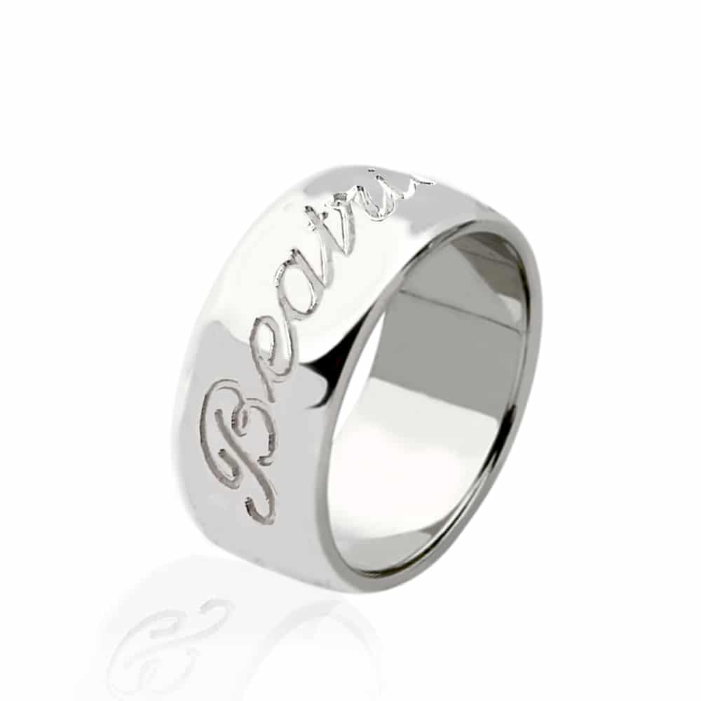 Anello Bombato In Argento 925 Con La Tua Frase Incisa Flores Gioielli