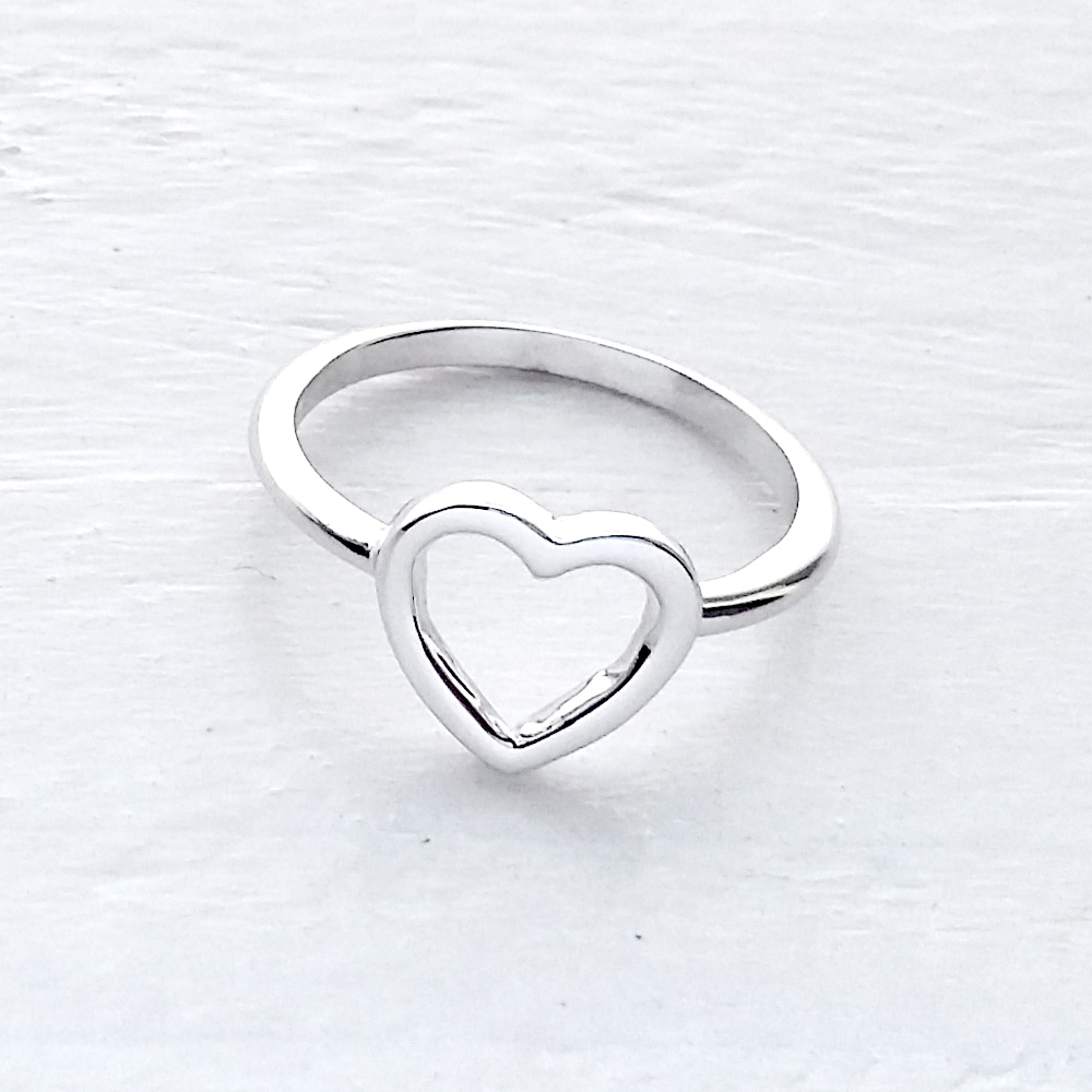 Anello In Oro Bianco Con Cuore Flores Gioielli
