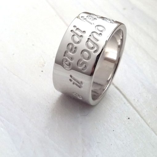 Anello con frase incisa in argento 925 - immagine 3