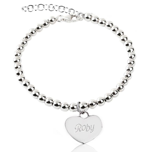 Bracciale boule con cuore personalizzabile