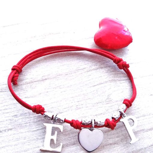Braccialetto con iniziali e cuore - immagine 4