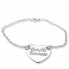 Braccialetto in argento 925 cuore con incisione nome
