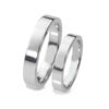 Coppia di fedine piatte in argento 925