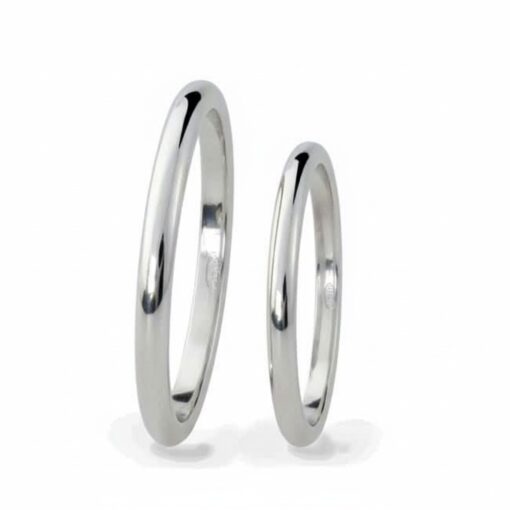 Coppia di fedine bombate in argento 925