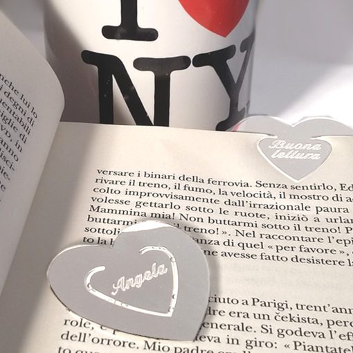 Segnalibro cuore in argento Grazie Maestra - immagine 5