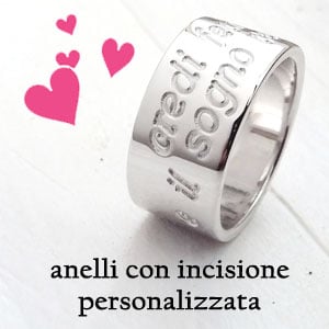 anelli con incisione personalizzata