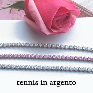 braccialetto tennis in argento