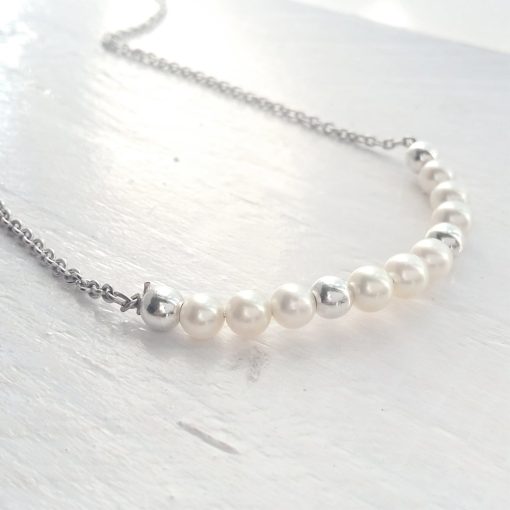 Collana in argento con perle di fiume - immagine 2