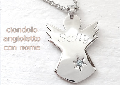 Ciondolo angelo con incisione personalizzata
