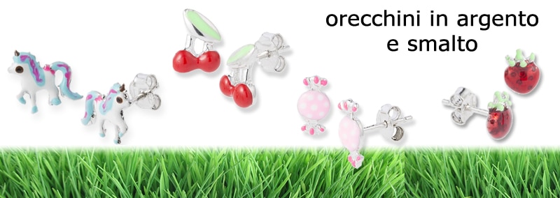 orecchini bambina - orecchini in argento smaltati
