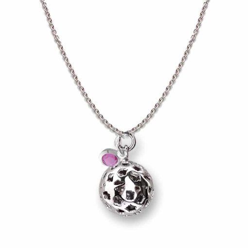 Collana con ciondolo Chiama Angeli e cristallo rosa
