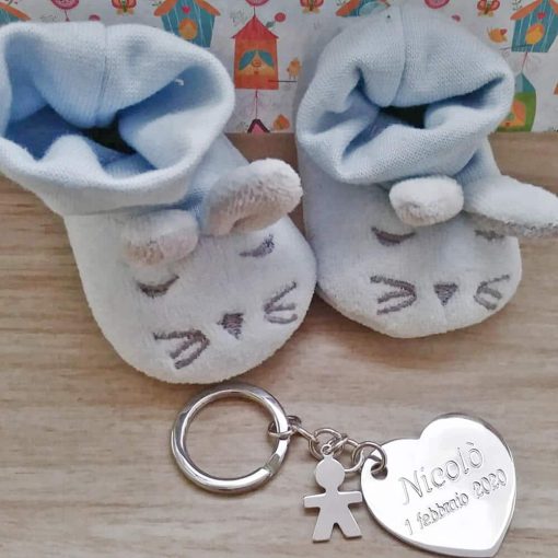 Portachiavi cuore personalizzabile e bimbo - immagine 3