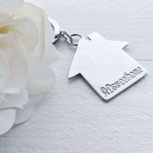Portachiavi casetta in argento 925 con incisione personalizzata - immagine 5