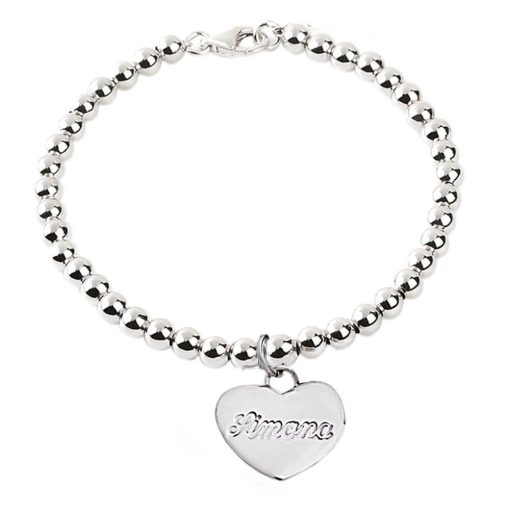 Bracciale boule con cuore personalizzabile