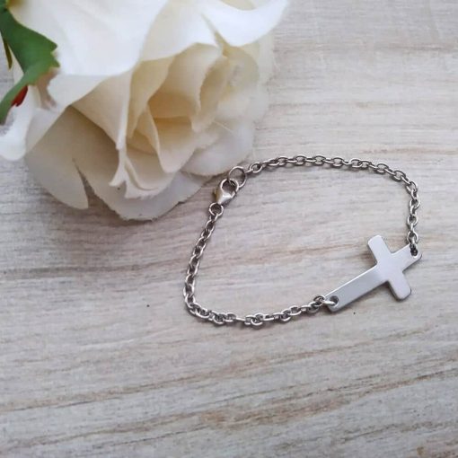 Braccialetto in argento con croce - immagine 2