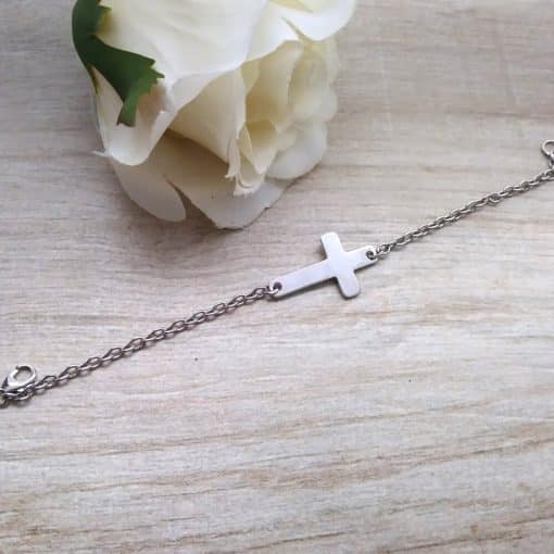 Braccialetto in argento con croce - immagine 3