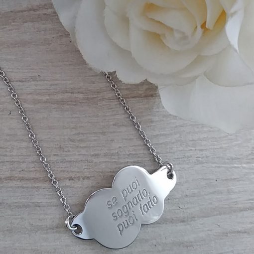 Collana in argento 925 con nuvola personalizzabile - immagine 3