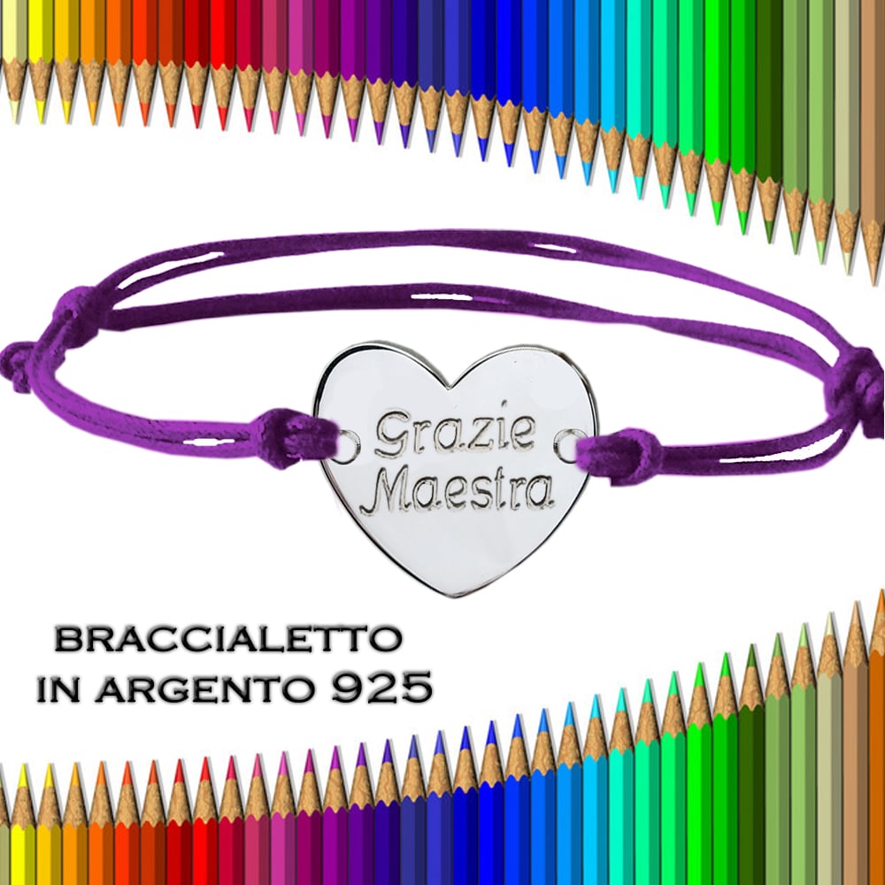 Regalo per le maestre - Braccialetto in argento 925