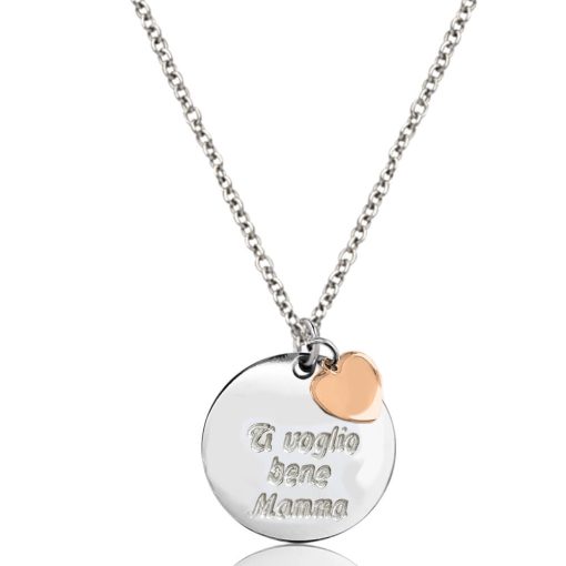 Collana Ti voglio bene mamma con cuore dorato