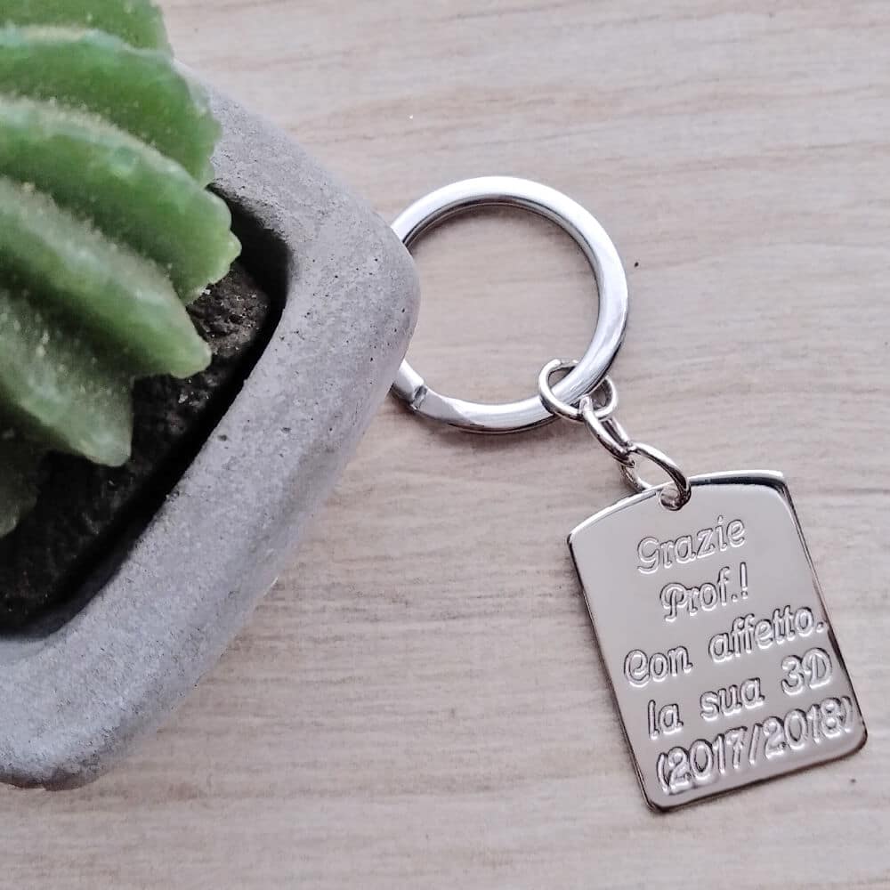 Portachiavi Con Frase Personalizzata - Idea Regalo Per Insegnanti - Flores  Gioielli