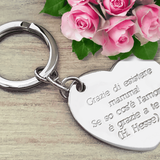 Portachiavi cuore personalizzabile. Speciale festa della mamma