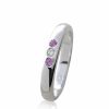 Fedina in argento 925 con diamante e tormaline