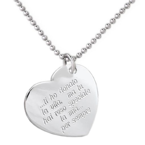 Collana con cuore grande personalizzabile