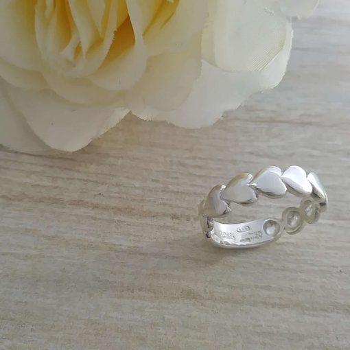 Anello in argento 925 con cuori - immagine 3