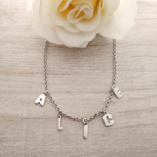 Collana in argento 925 con lettere pendenti - immagine 2