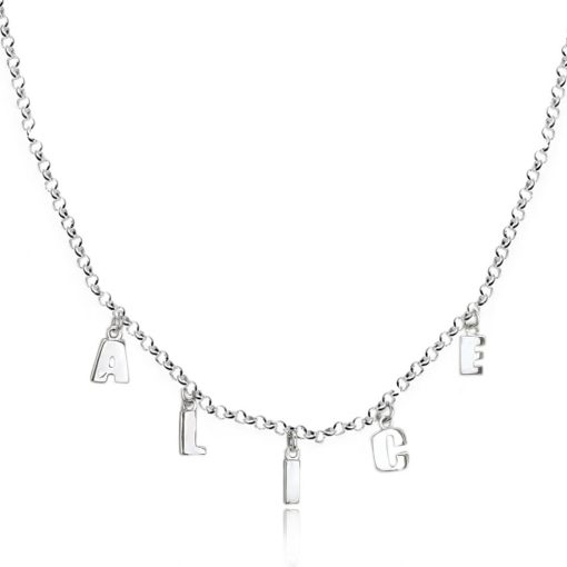 Collana in argento 925 con lettere pendenti