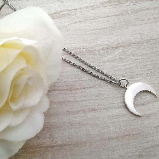 Collana in argento 925 con ciondolo mezzaluna - immagine 2