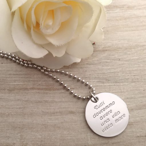 Collana in argento 925 con incisione personalizzata - immagine 2